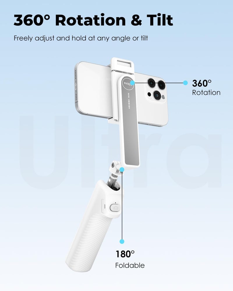 Viozon Aluminum Alloy Wireless Selfie Stick, Lightweight Extendable Pocket-Size Phone Stick with Remote, Compact Travel Selfie Stick Compatible with 4–7" Smartphones for Vlog/Filming - Image 5